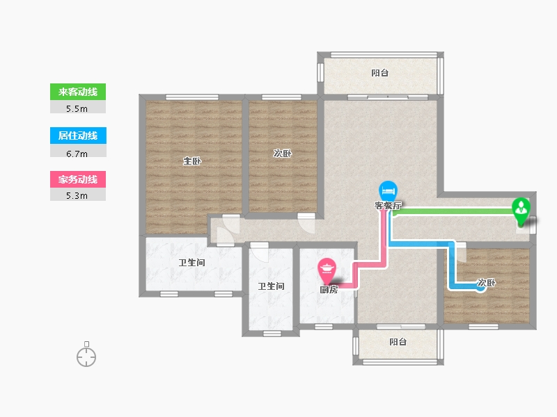 甘肃省-兰州市-瑞玲名郡-119.00-户型库-动静线