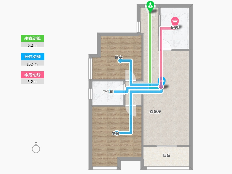 湖北省-武汉市-楚汉新居-68.19-户型库-动静线