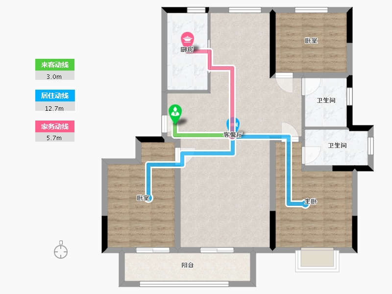 山东省-德州市-永锋百合新城-100.00-户型库-动静线