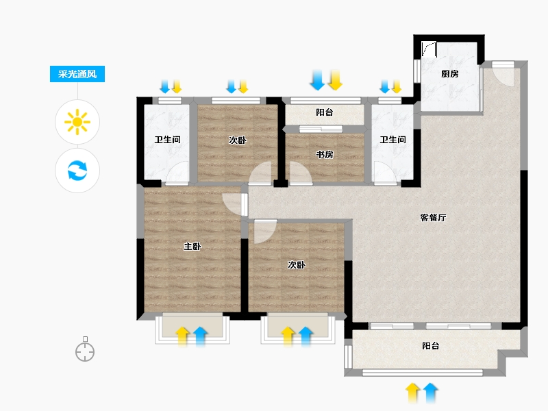 江西省-萍乡市-玺悦城-102.00-户型库-采光通风