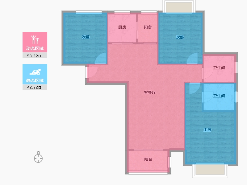 陕西省-西安市-中新浐灞半岛-A10区-98.00-户型库-动静分区