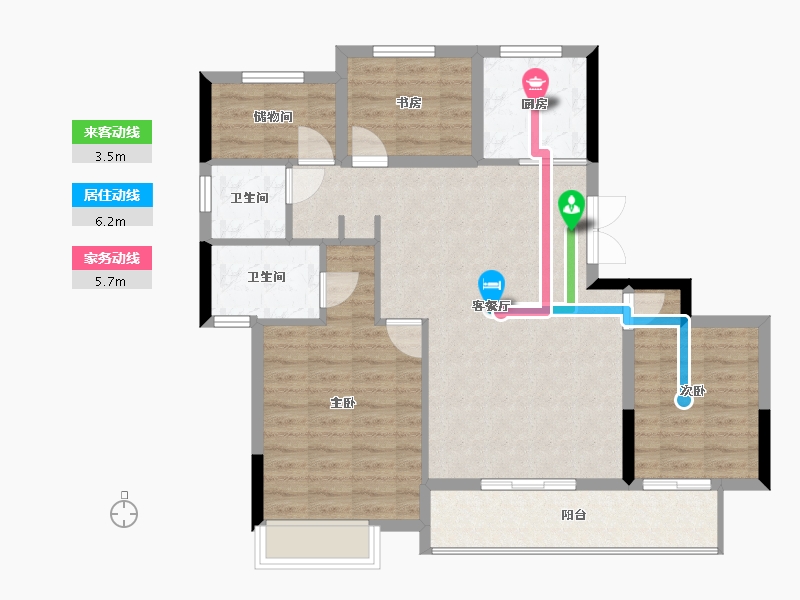 浙江省-台州市-森然府-98.00-户型库-动静线