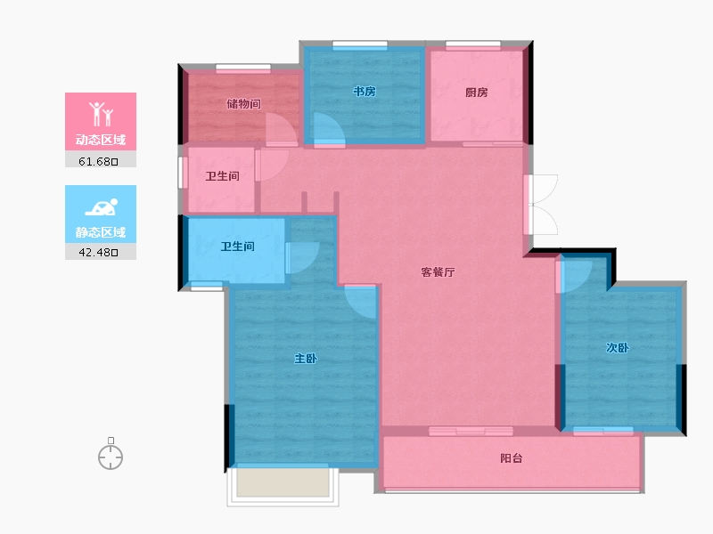 浙江省-台州市-森然府-98.00-户型库-动静分区