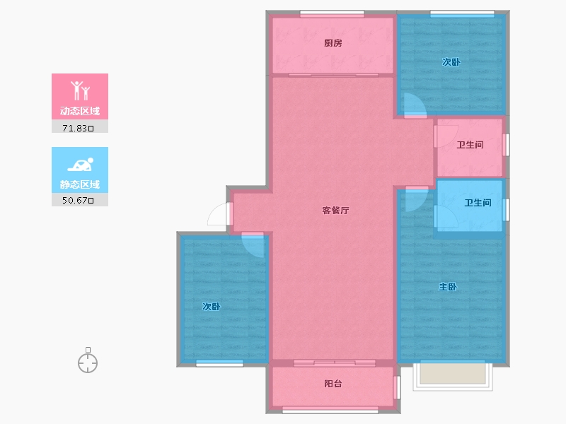 山东省-济宁市-挂花园-111.00-户型库-动静分区