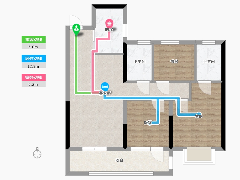 湖北省-荆州市-金辉楚樾云著-72.00-户型库-动静线