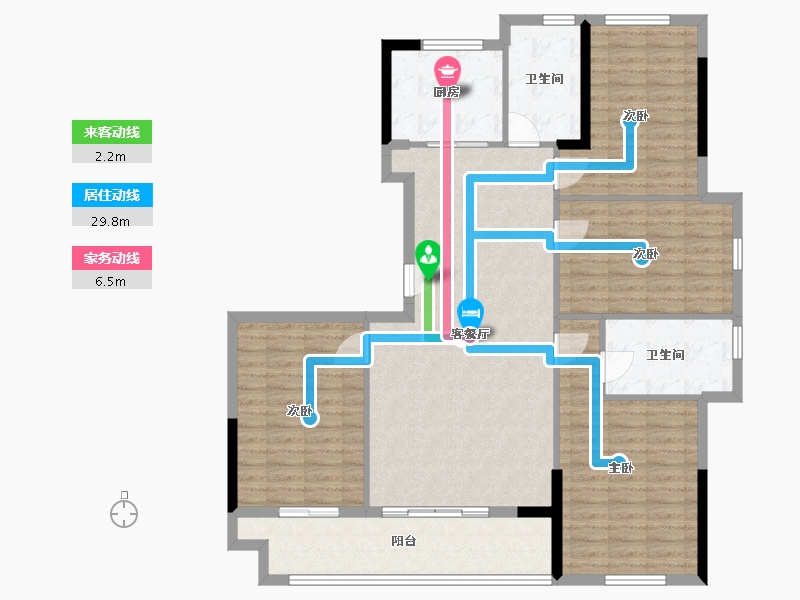 福建省-漳州市-璀璨滨江-125.00-户型库-动静线