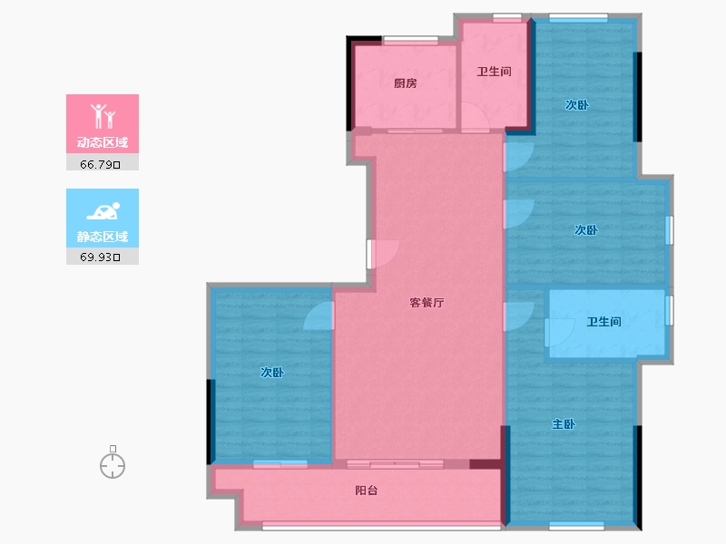 福建省-漳州市-璀璨滨江-125.00-户型库-动静分区