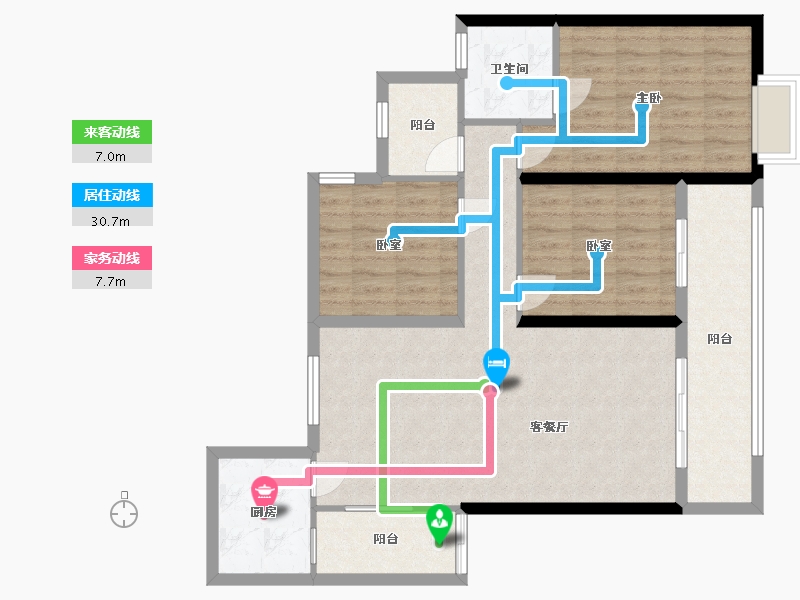 湖南省-郴州市-合一福东江首府城市展厅-126.00-户型库-动静线