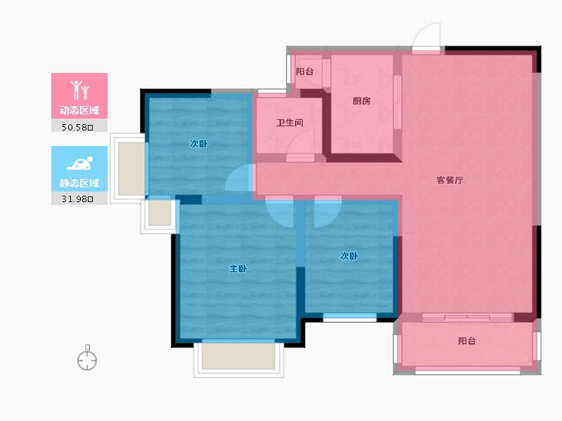 四川省-绵阳市-世纪·远太城-89.00-户型库-动静分区