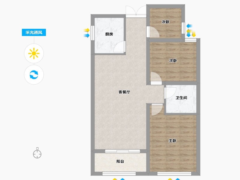 山东省-临沂市-房源南湖尚城-70.00-户型库-采光通风