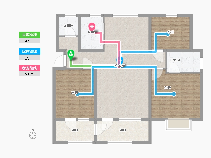 山东省-济宁市-龙城公馆-109.00-户型库-动静线