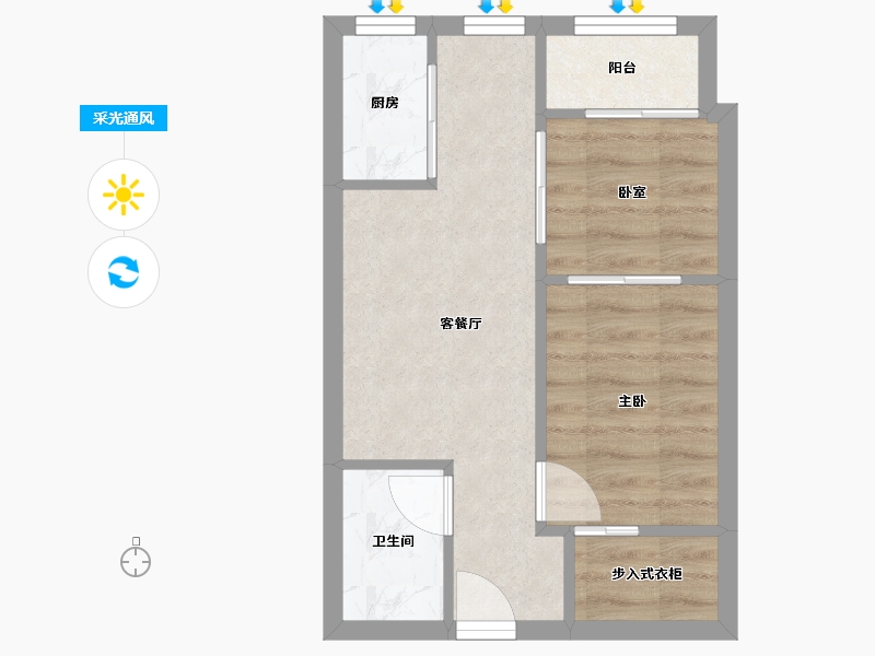 四川省-成都市-时代印象-44.50-户型库-采光通风