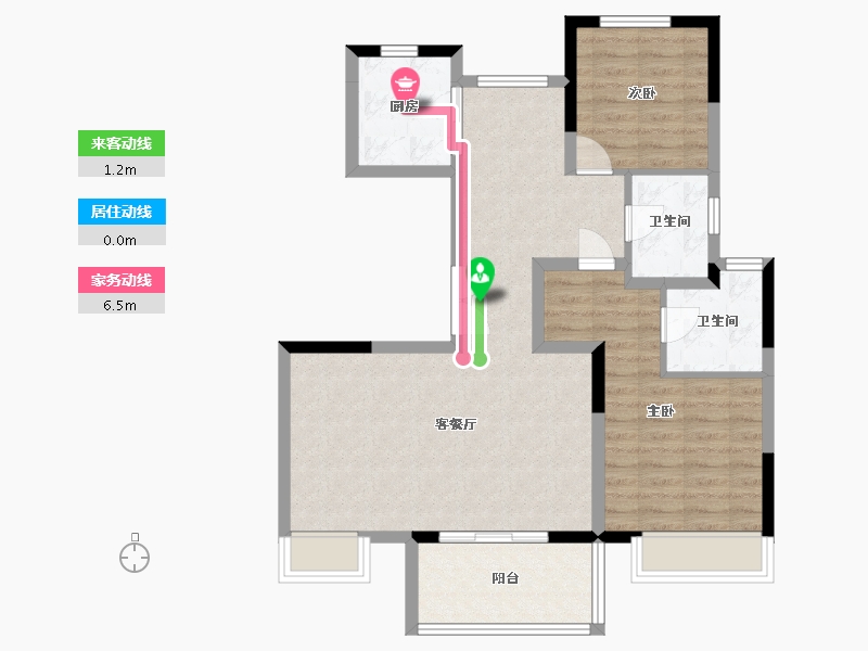 江苏省-苏州市-锦绣澜山-81.55-户型库-动静线