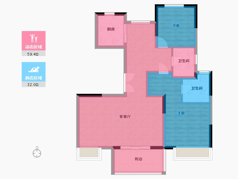 江苏省-苏州市-锦绣澜山-81.55-户型库-动静分区