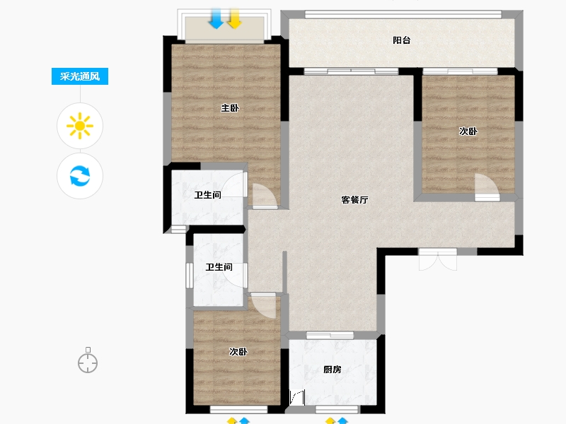 甘肃省-庆阳市-正德铭郡-111.12-户型库-采光通风