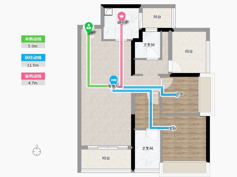 广东省-广州市-柳岸晓风-76.00-户型库-动静线