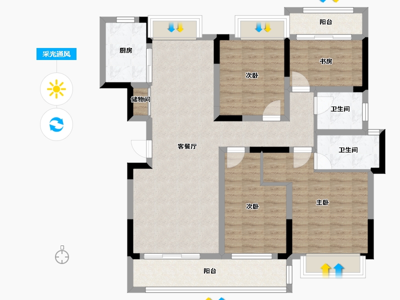 江西省-赣州市-宝来新城-120.00-户型库-采光通风