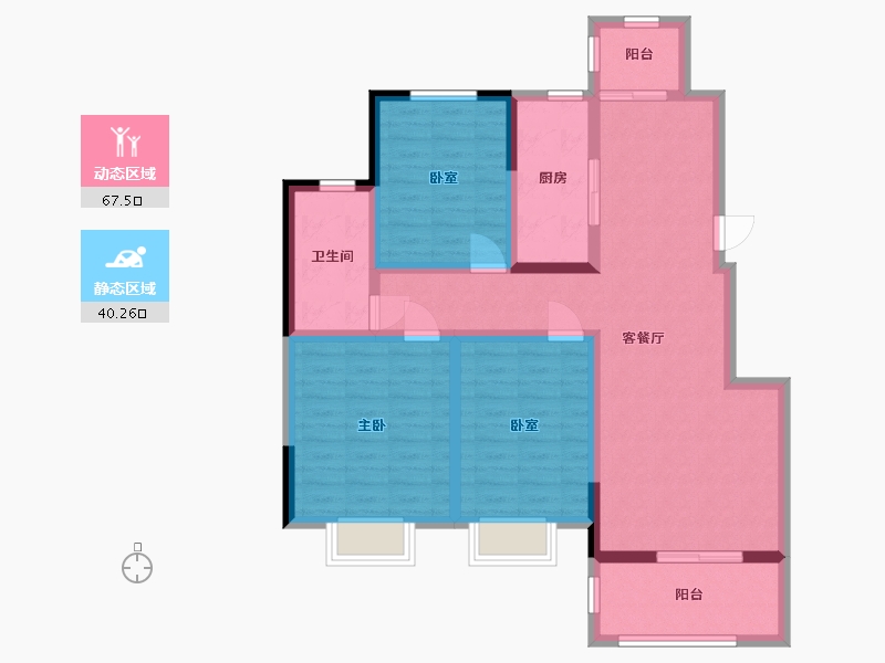 河南省-周口市-法姬娜·幸福里-95.00-户型库-动静分区