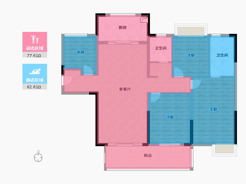 湖南省-长沙市-中航城国际社区保利城四期-L区-127.00-户型库-动静分区