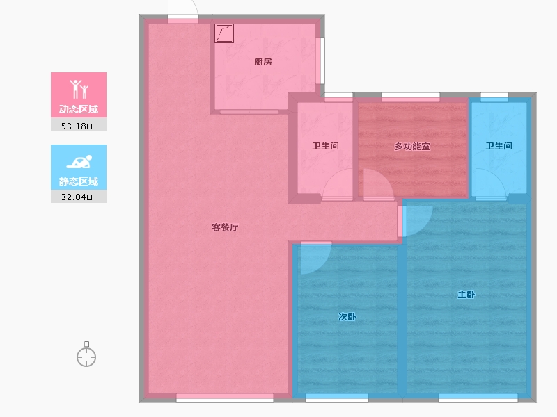 内蒙古自治区-赤峰市-碧桂园天玥湾-82.79-户型库-动静分区