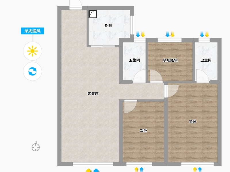 内蒙古自治区-赤峰市-碧桂园天玥湾-82.79-户型库-采光通风