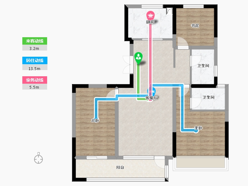 宁夏回族自治区-银川市-语竹苑-100.00-户型库-动静线