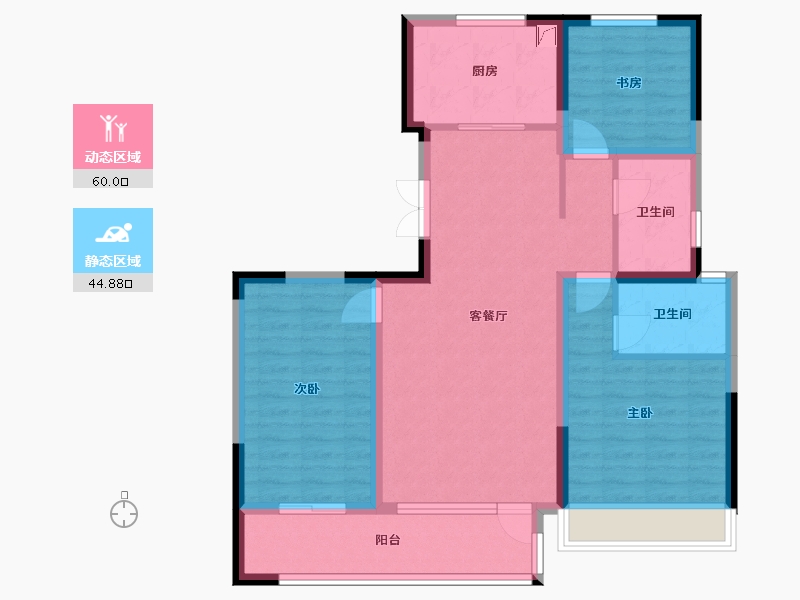 宁夏回族自治区-银川市-语竹苑-100.00-户型库-动静分区