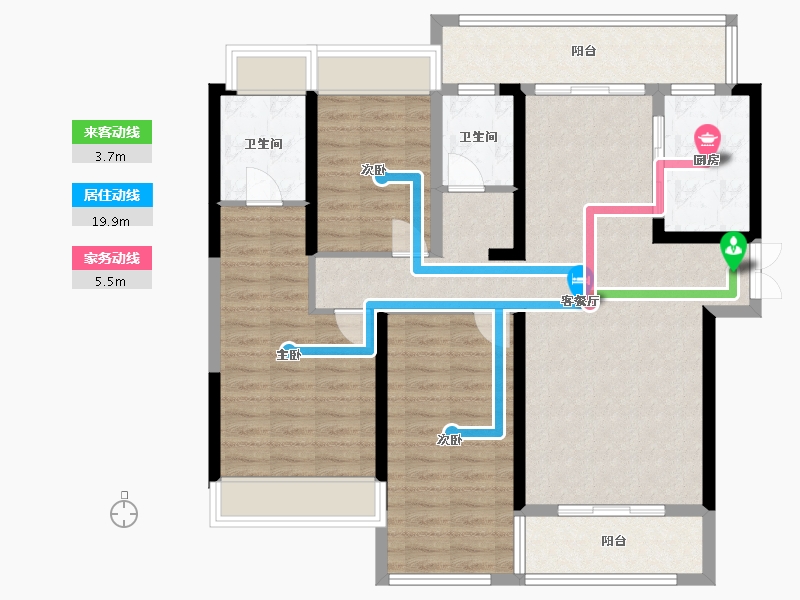 湖南省-株洲市-壹号公馆-108.00-户型库-动静线