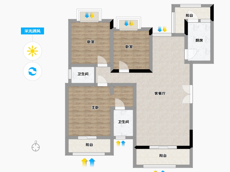 四川省-广安市-观澜梧桐郡-90.32-户型库-采光通风