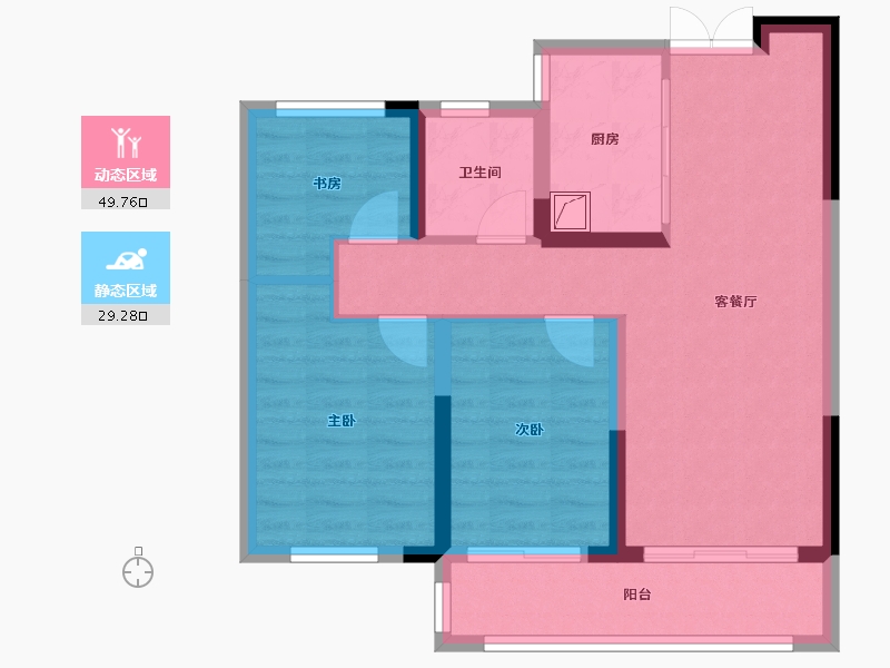 河南省-郑州市-永威金桥西棠-70.00-户型库-动静分区