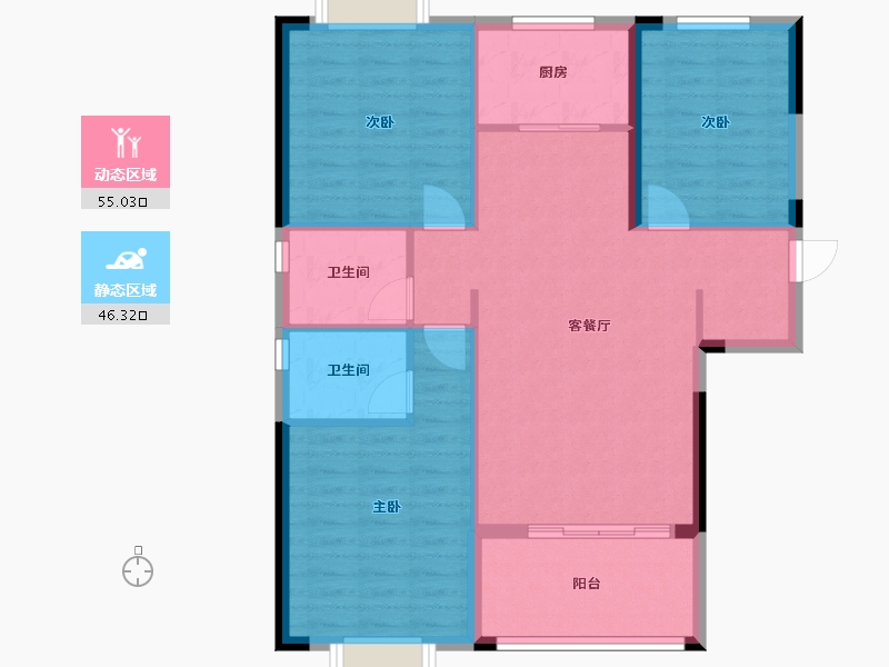 湖北省-孝感市-逸品尚东-93.00-户型库-动静分区