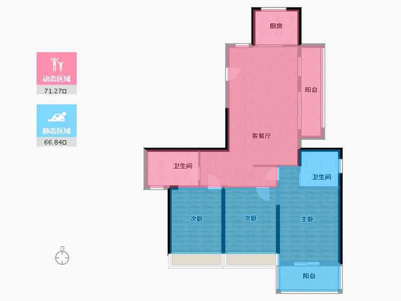 浙江省-温州市-名都苑-125.00-户型库-动静分区