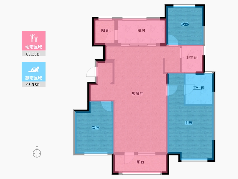 山东省-烟台市-南山嘉园-107.00-户型库-动静分区