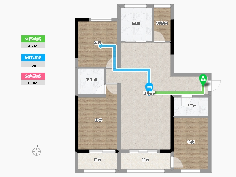 甘肃省-白银市-兴建花苑D区-105.00-户型库-动静线