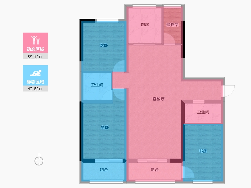 甘肃省-白银市-兴建花苑D区-105.00-户型库-动静分区