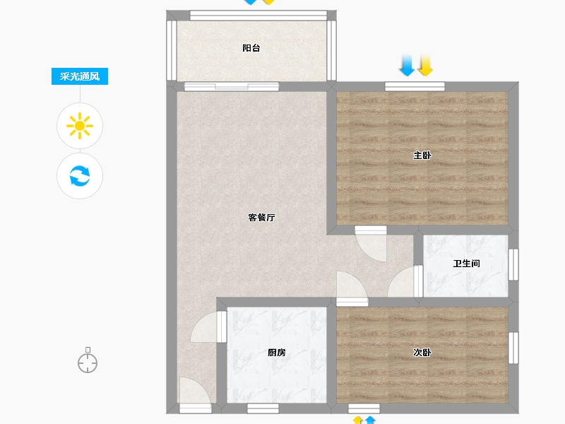 广东省-深圳市-香蜜三村-70.00-户型库-采光通风