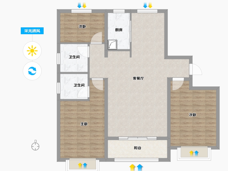 河北省-邯郸市-万浩悦城-102.00-户型库-采光通风