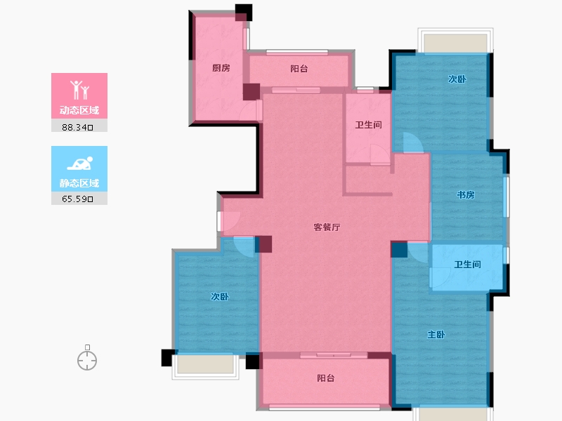 江西省-赣州市-上滨东郡-139.70-户型库-动静分区