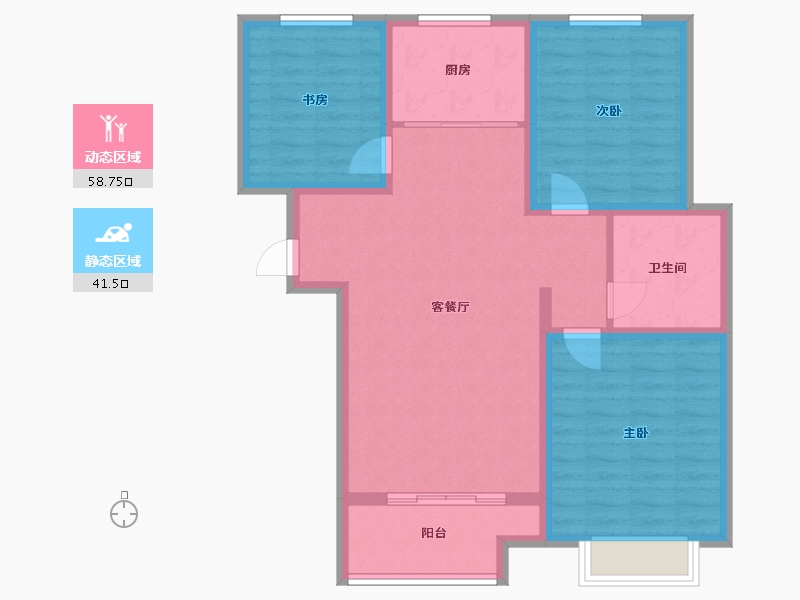 山东省-烟台市-中央公园-90.00-户型库-动静分区