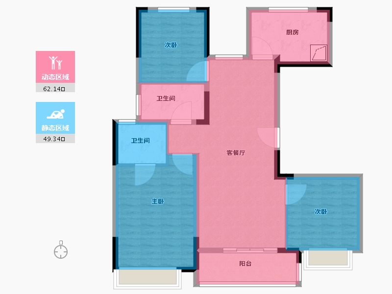 江苏省-南通市-水岸观澜苑-100.00-户型库-动静分区