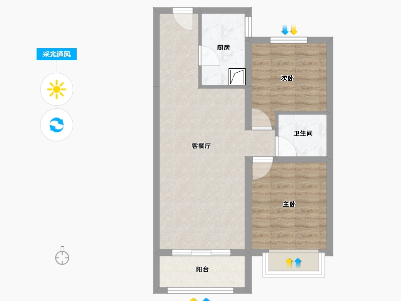 山西省-太原市-万和四季-63.00-户型库-采光通风