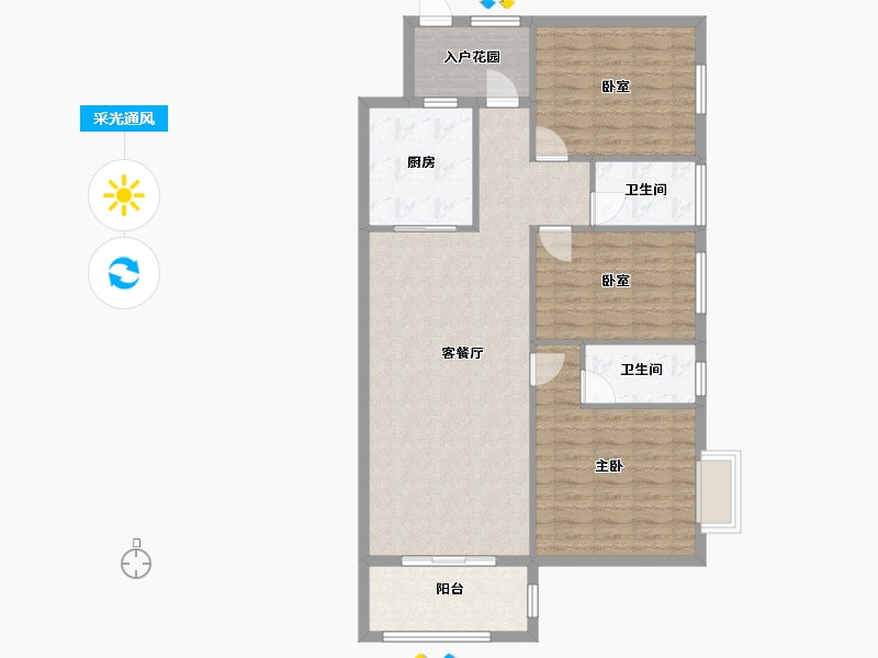 广东省-清远市-滨江尚品-104.88-户型库-采光通风