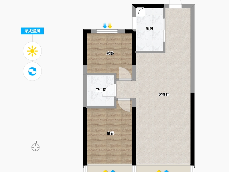 吉林省-长春市-碧桂园星钻-64.00-户型库-采光通风