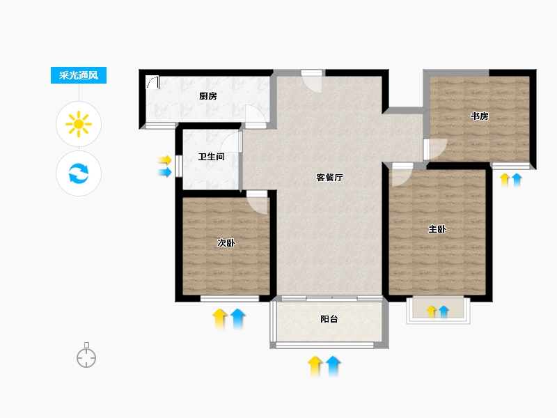 河南省-濮阳市-龙之光国际中心-100.00-户型库-采光通风