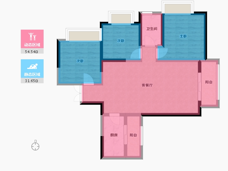 四川省-成都市-瀚悦名邸-81.00-户型库-动静分区