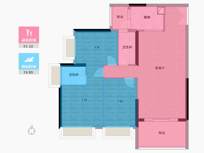 广东省-湛江市-天誉澜湾-108.00-户型库-动静分区