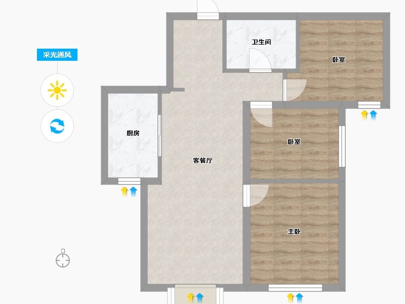 天津-天津市-中建新丽壹号-67.00-户型库-采光通风