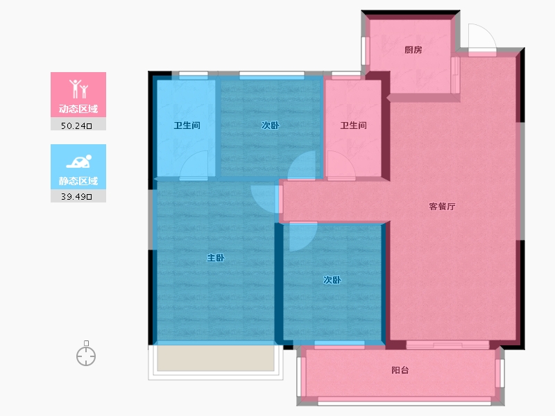 河南省-南阳市-军隆广场-80.00-户型库-动静分区