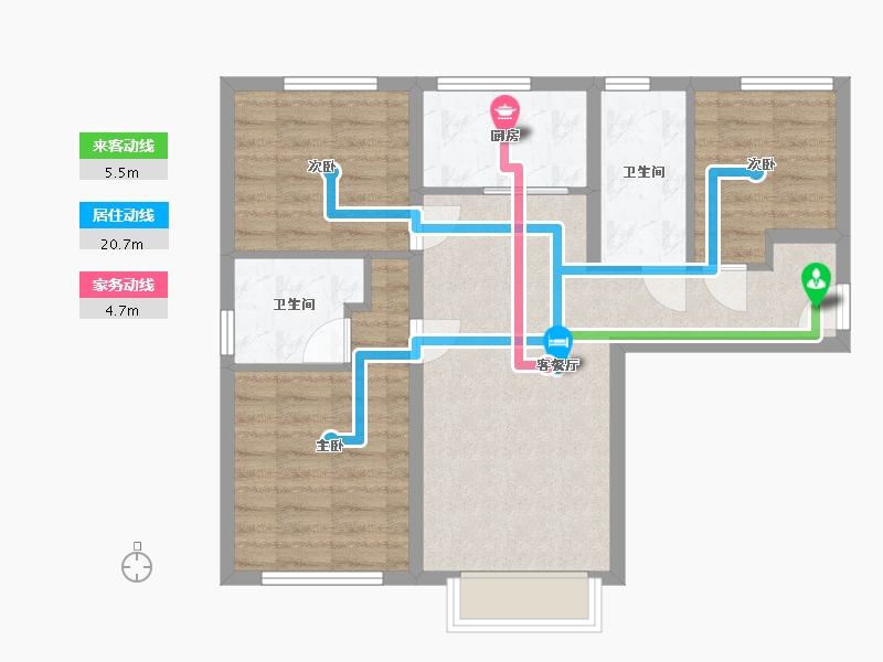 天津-天津市-中建新丽壹号-70.00-户型库-动静线