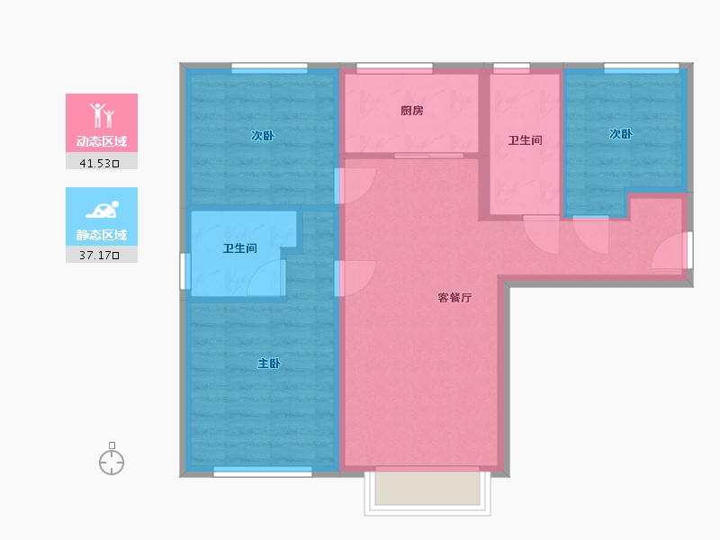 天津-天津市-中建新丽壹号-70.00-户型库-动静分区